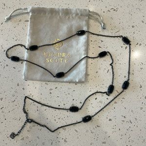 Kendra Scott Kellie Long Necklace Black Opaque Glass